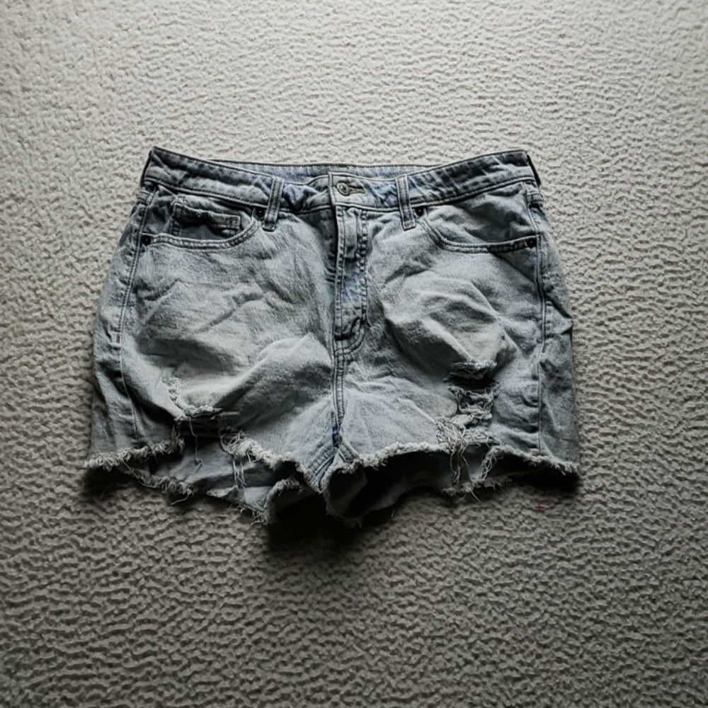 Old Navy Denim Cutoff Shorts Womens 14 Blue Distressed Frayed Hem Casual